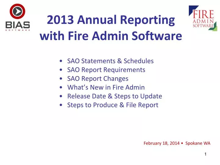 2013 annual reporting with fire admin software