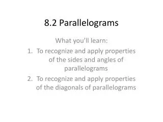 8.2 Parallelograms