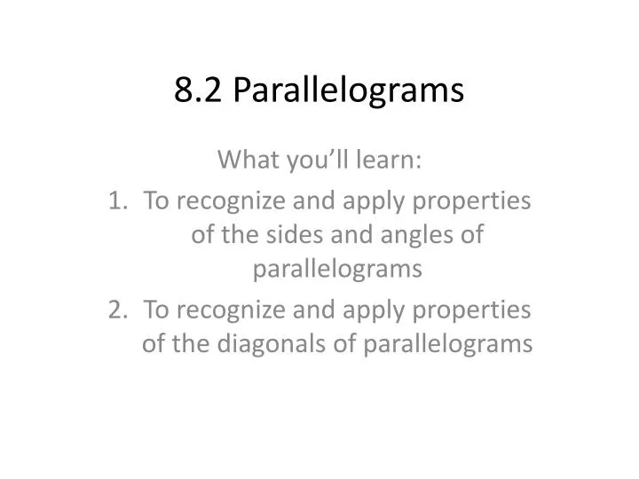 8 2 parallelograms