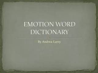 EMOTION WORD DICTIONARY