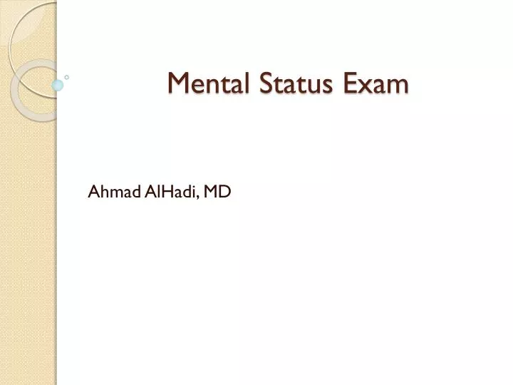 mental status exam