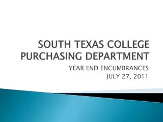 SOUTH TEXAS COLLEGE PURCHASING DEPARTMENT