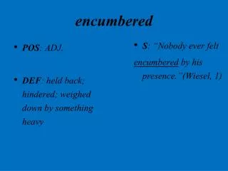 encumbered