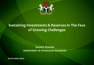Sustaining Investments &amp; Reserves In The Face of Growing Challenges