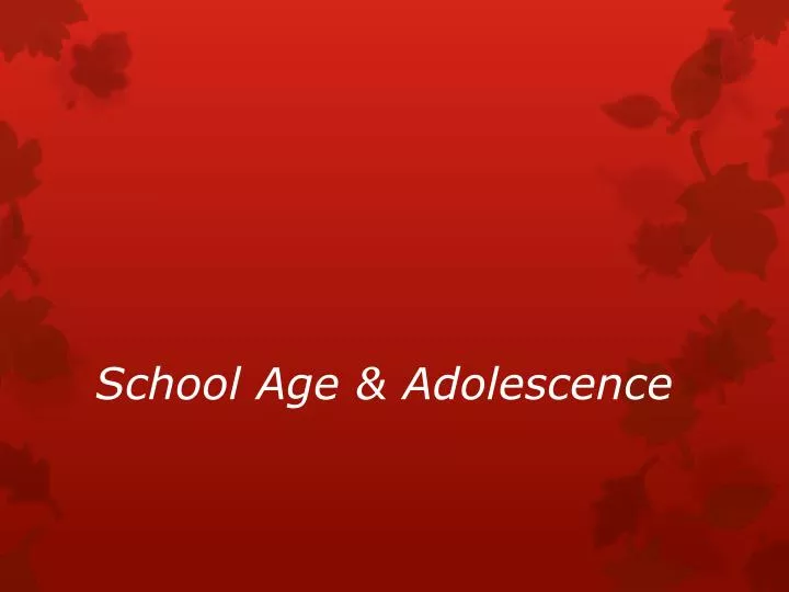 school age adolescence