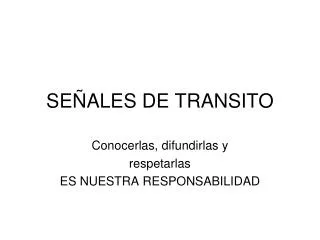 se ales de transito