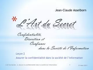 l art du secret