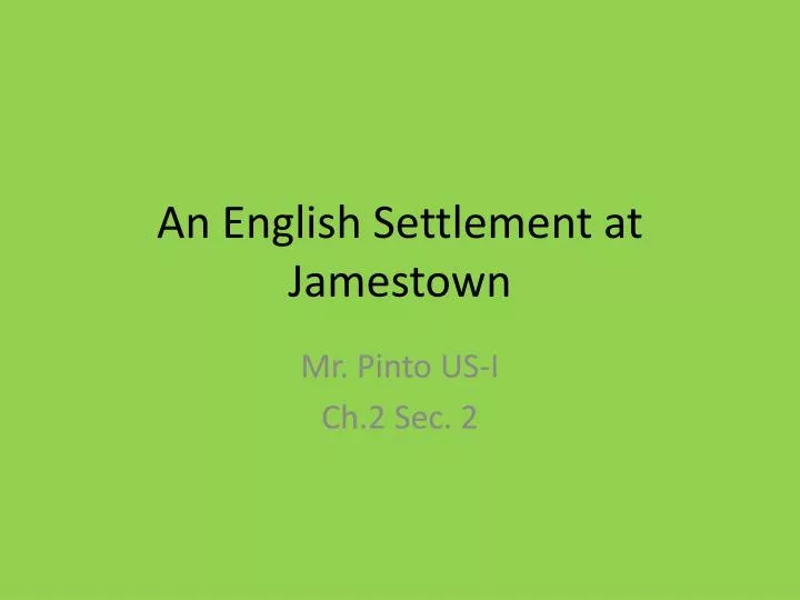 an english settlement at jamestown