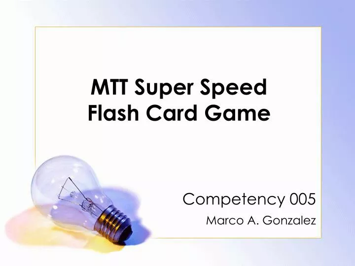 mtt super speed flash card game