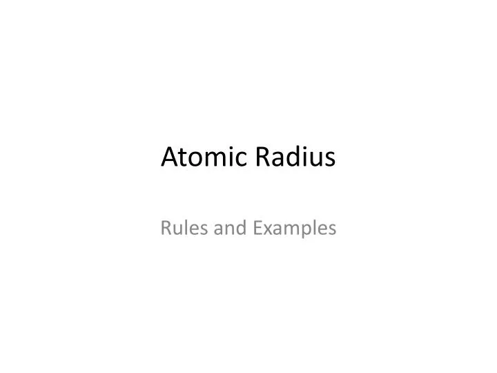 atomic radius