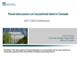 Panel discussion on household debt in Canada