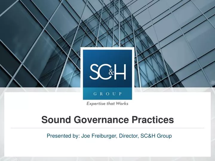 sound governance practices