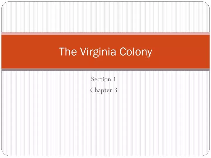 the virginia colony