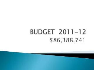 BUDGET 2011-12