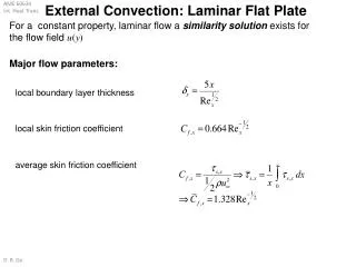 External Convection: Laminar Flat Plate