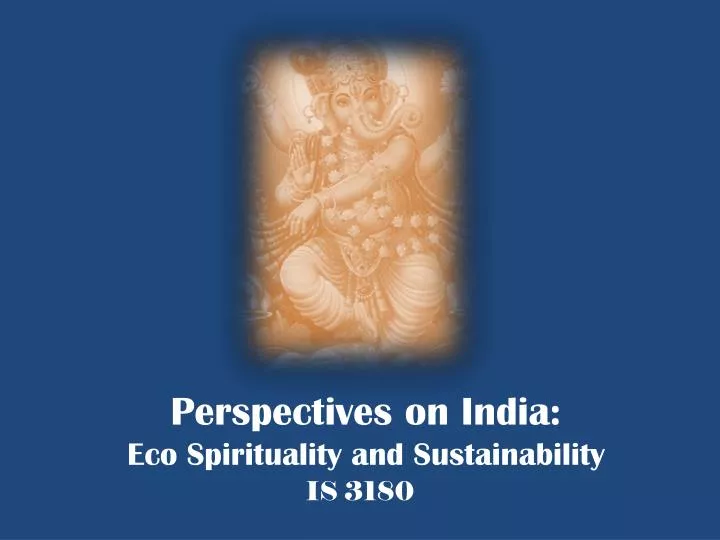 perspectives on india eco spirituality and sustainability