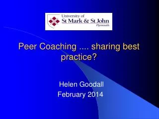 Peer Coaching .... sharing best practice?