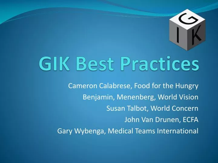 gik best practices