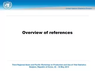 Overview of references
