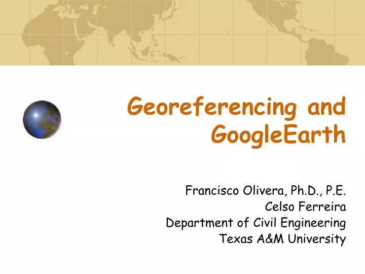 georeferencing and googleearth