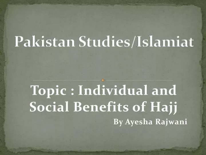 pakistan studies islamiat
