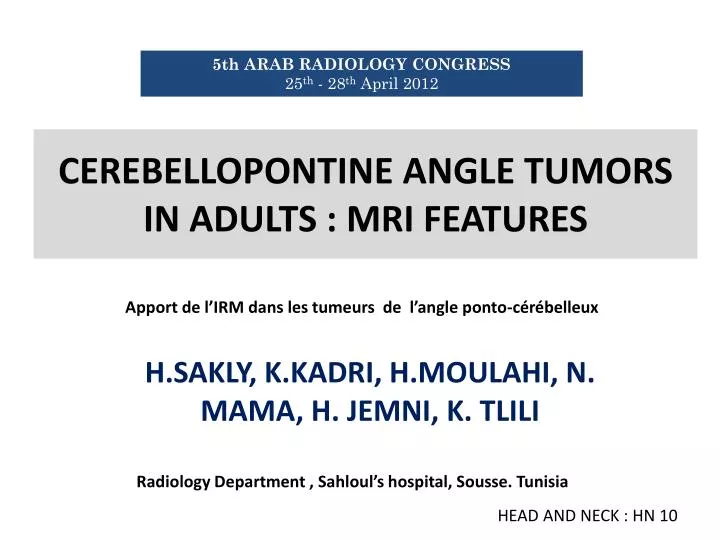 cerebellopontine angle tumors in adults mri features