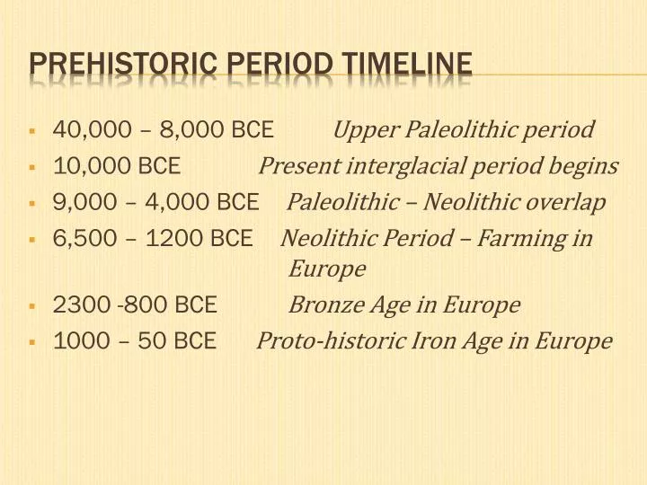 prehistoric period timeline