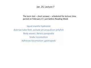 Jan. 25, Lecture 7