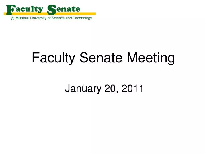 faculty senate meeting january 20 2011