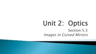 Unit 2: Optics