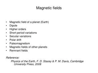 Magnetic fields