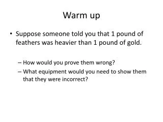 warm up