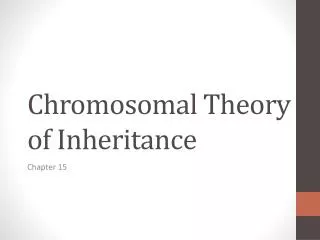 Chromosomal T heory of Inheritance