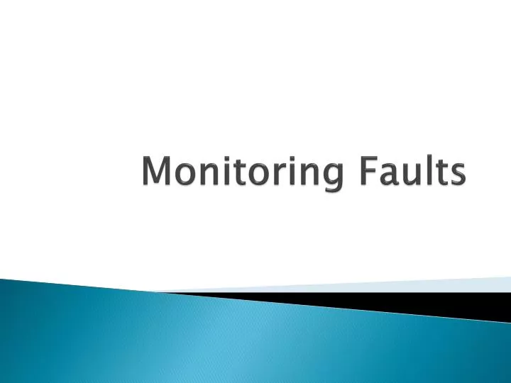 monitoring faults