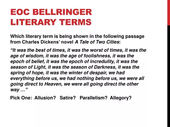 eoc bellringer literary terms