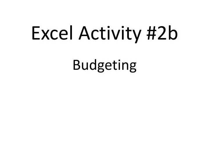 excel activity 2b