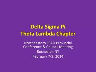 Delta Sigma Pi Theta Lambda Chapter