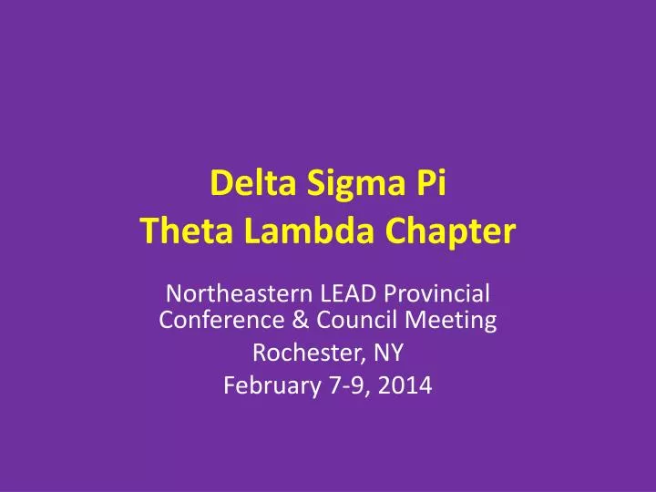 delta sigma pi theta lambda chapter