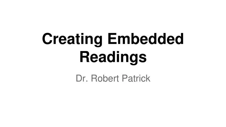 creating embedded readings