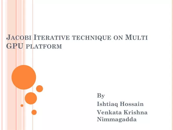 jacobi iterative technique on multi gpu platform