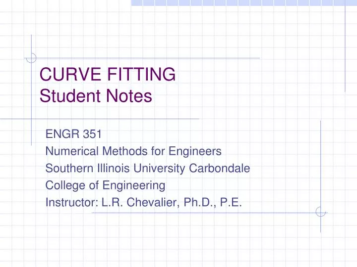 curve fitting student notes