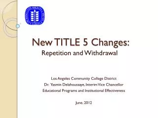 New TITLE 5 Changes: