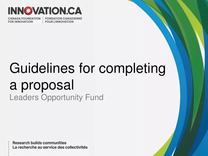 guidelines for completing a proposal