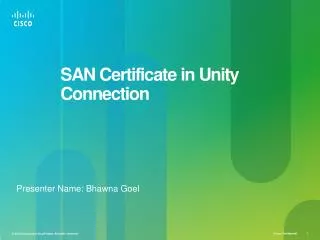 SAN Certificate in Unity Connection