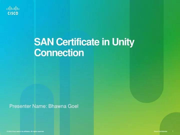 san certificate in unity connection