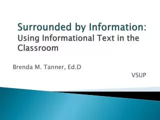 Surrounded by Information: Using Informational Text in the Classroom
