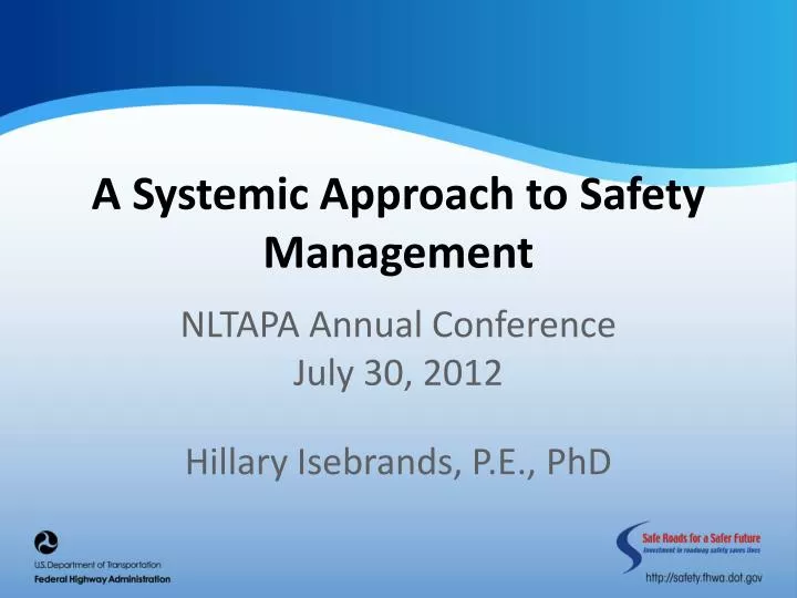 a systemic approach to safety management