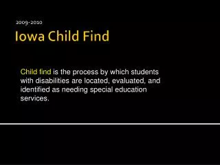Iowa Child Find