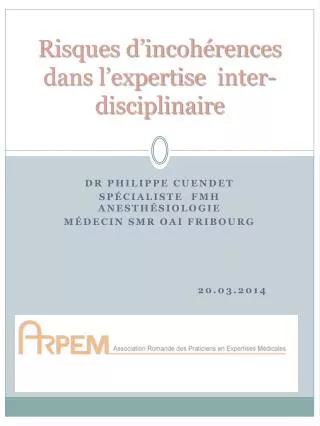risques d incoh rences dans l expertise inter disciplinaire