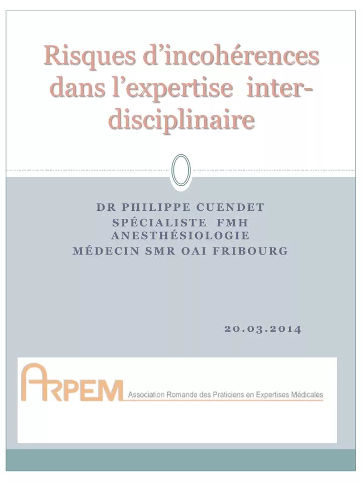 risques d incoh rences dans l expertise inter disciplinaire